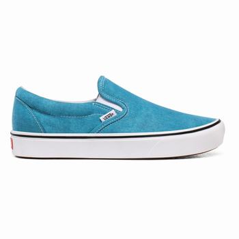 Damske Slip On Tenisky Vans Washed Canvas ComfyCush Modre Svetlomodrá VA98STHOI